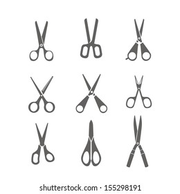 Scissors collection isolated on white