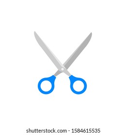 scissors color icon in flat style on a white background, vector