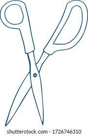 scissors color and line, doodles scissors