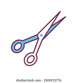 Scissors color line icon. School, office supplies. Sign for web page, mobile app, banner, social media. Editable stroke.