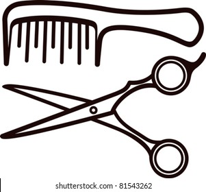 Scissors and comb