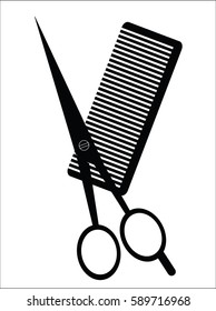 Scissors and comb barber sign, vector illustration