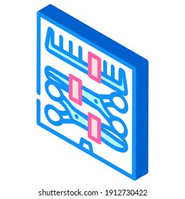 scissors and comb groomer set isometric icon vector. scissors and comb groomer set sign. isolated symbol illustration