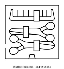 scissors and comb groomer set line icon vector. scissors and comb groomer set sign. isolated contour symbol black illustration