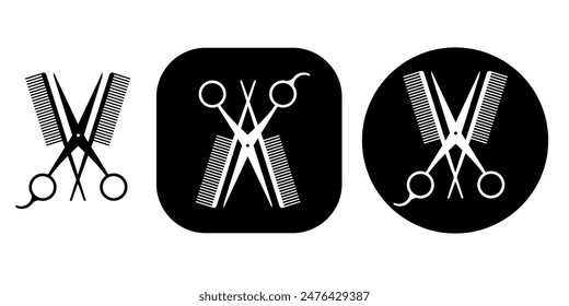 Scissors. Comb. Hair salon. Barbershop. Illustration.