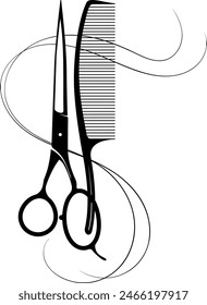 Scissors and comb hair stylist unique design sign