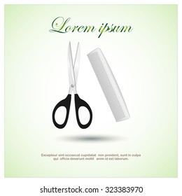 Scissors and comb icon