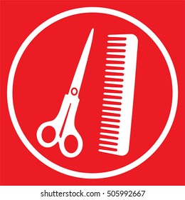 Scissors and comb icon