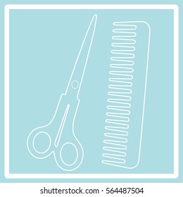 Scissors and comb icon