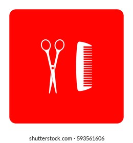 Scissors and comb icon.