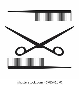 Scissors and comb icon