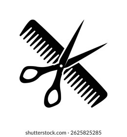 Scissors comb icon with dairy background