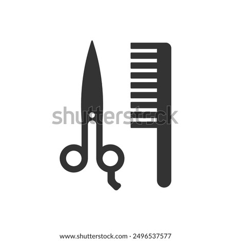 Scissors and comb icon isolated on white background. Hair salon symbol modern, simple, vector, icon for website design, mobile app, ui. Vector Illustration