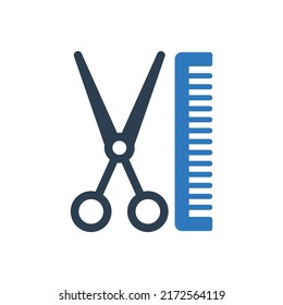 Tijeras Y Símbolo De Signo De Icono De Comb