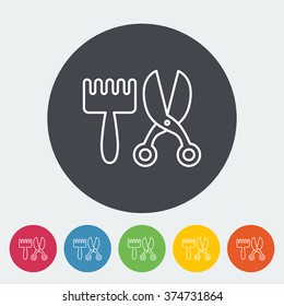 Scissors and comb icon. Thin line flat vector related icon for web and mobile applications. It can be used as - logo, pictogram, icon, infographic element. Vector Illustration. 