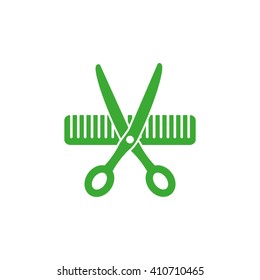 Scissors Comb Icon Vector