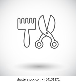 Scissors and comb Icon Vector. Flat icon isolated on the white background. Editable EPS file. Vector illustration.