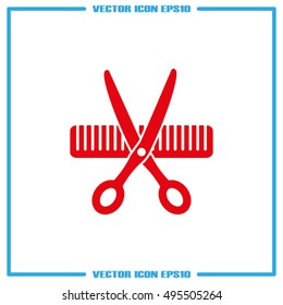 Scissors Comb icon vector illustration eps10.