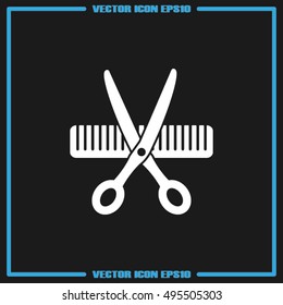 Scissors Comb icon vector illustration eps10.