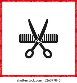 Scissors Comb icon vector illustration eps10.