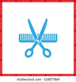 Scissors Comb icon vector illustration eps10.