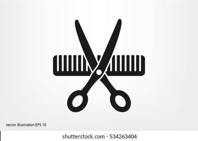 Scissors Comb icon vector illustration eps10
