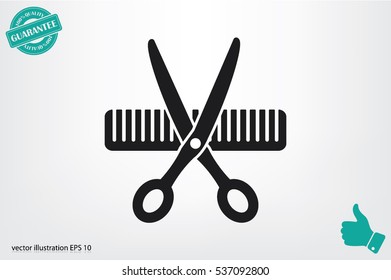 Scissors Comb icon vector illustration eps10.