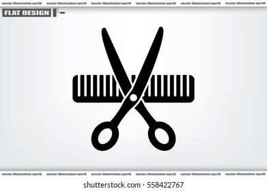 Scissors Comb icon vector illustration .