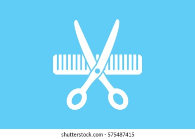 Scissors Comb icon vector illustration.