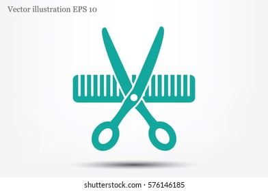 Scissors Comb icon vector illustration.