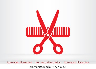 Scissors Comb icon vector illustration.