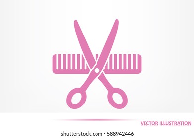 Scissors Comb icon vector illustration eps10.