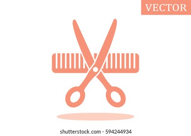 Scissors Comb icon vector illustration.