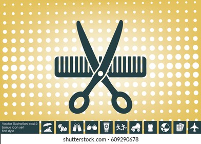 Scissors Comb icon vector illustration eps10.