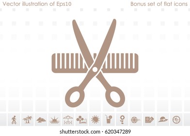 Scissors Comb icon vector illustration eps10.