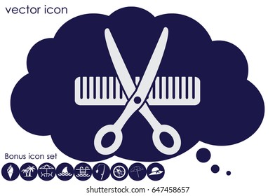 Scissors Comb icon vector illustration eps10.