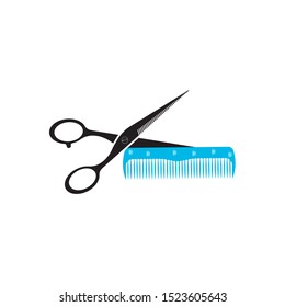 Scissors and comb icon.modern design.vector illustration.flat logo.barber
