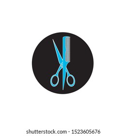 Scissors and comb icon.modern design.vector illustration.flat logo.barber
