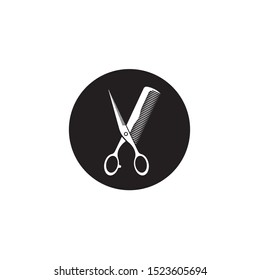 Scissors and comb icon.modern design.vector illustration.flat logo.barber
