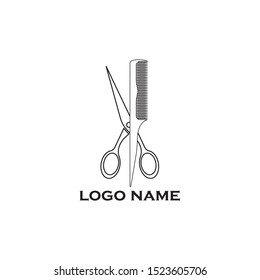 Scissors and comb icon.modern design.vector illustration.flat logo.barber
