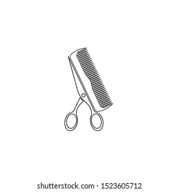 Scissors and comb icon.modern design.vector illustration.flat logo.barber
