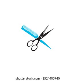 Scissors and comb icon.modern design.vector illustration.flat logo.barber
