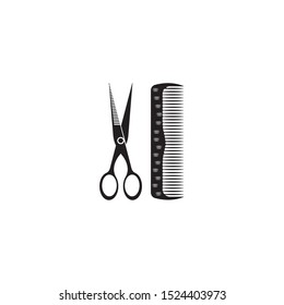 Scissors and comb icon.modern design.vector illustration.flat logo.barber
