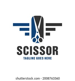 Scissors and comb inspiration logo design