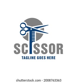 Scissors and comb inspiration logo design