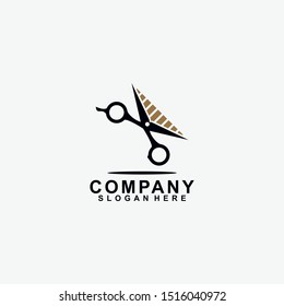 Scissors With Comb Logo Design Icon Template. Modern Design. Barber.  Vector Illustration