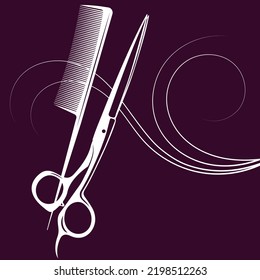 Scissors and comb symbol for beauty salon and barbershop
