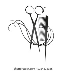 Scissors and comb symbol for beauty vector