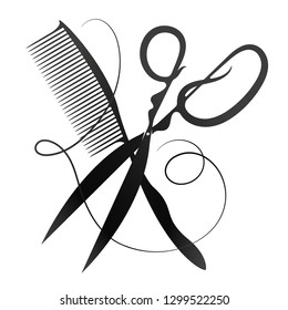 Scissors and comb symbol for the master hairstyle beauty salon