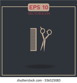 scissors and comb tools for beauty salon